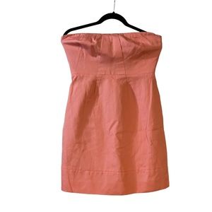J Crew Strapless Coral Salmon Spring Short Dress Size 8